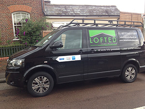 White Hot Vans Signwriting Lofted Construction